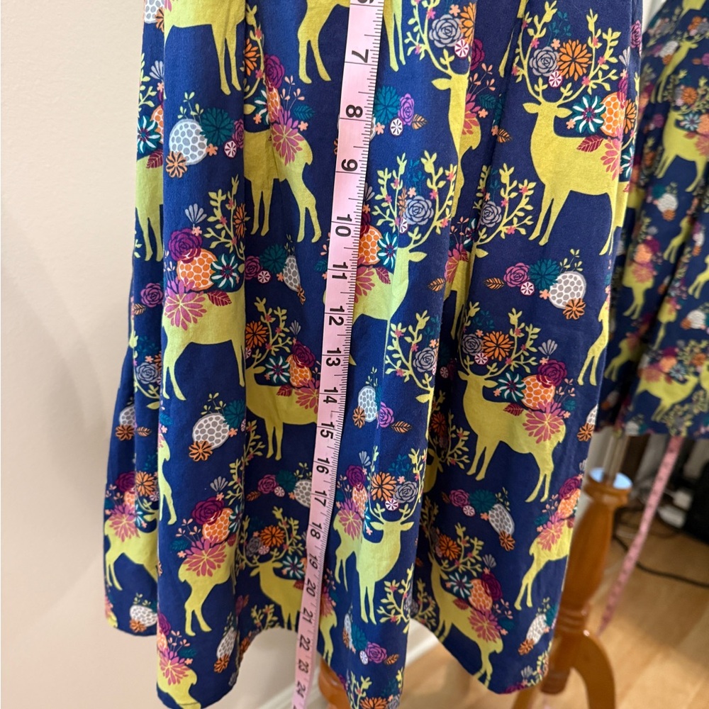 Retrolicious Small Deer print dress cotton Like New - Picture 8 of 9